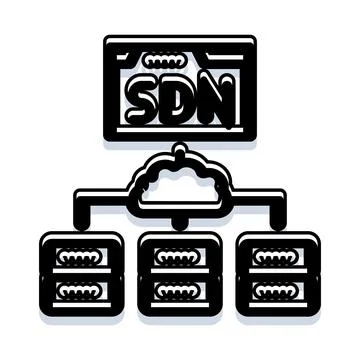 Software defined networking controlling cloud data center infrastructure Stockillustratie