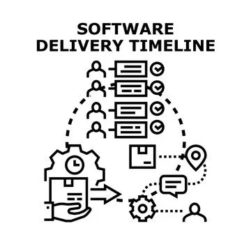 Software delivery lifecycle timeline planning process Illustrazione stock