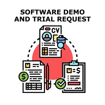 Software demo and trial request form concept Stockillustratie