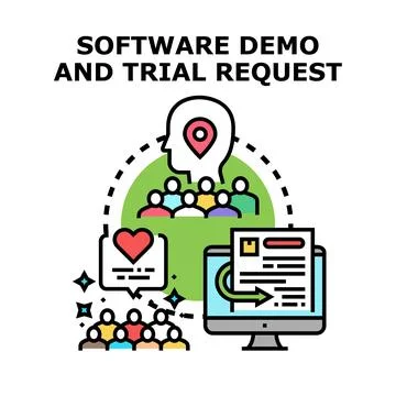 Software demo and trial request concept illustration Stockillustratie