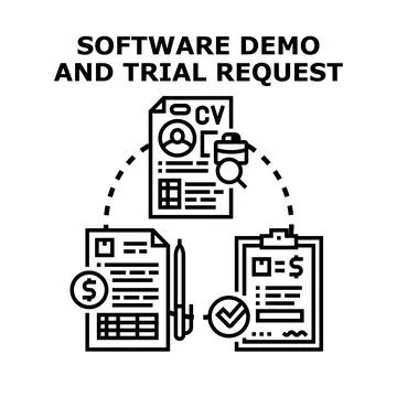 Software demo and trial request form concept Ilustração Stock