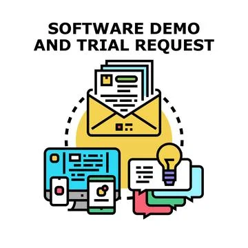Software demo and trial request concept illustration Ilustração Stock