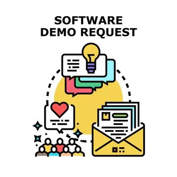Software demo request concept for online demonstration Ilustração Stock