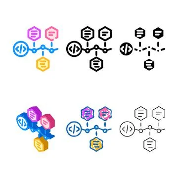 Software deployment color icon multipack vector イラスト素材