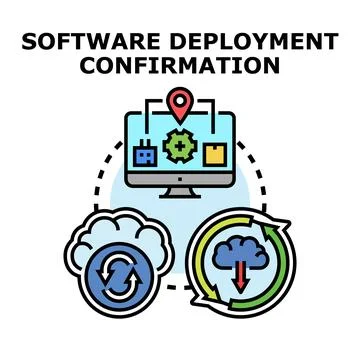 Software deployment confirmation process with digital infrastructure イラスト素材