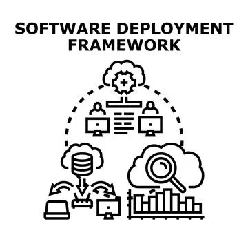 Software deployment framework process cloud computing development Stock Illustration