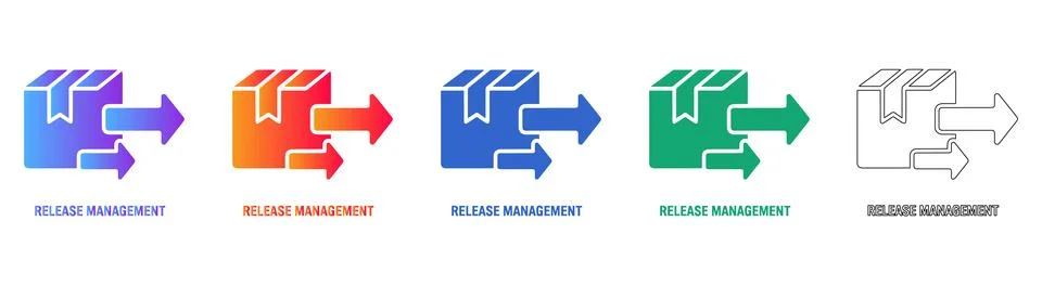 Software Deployment Release Icons Illustration