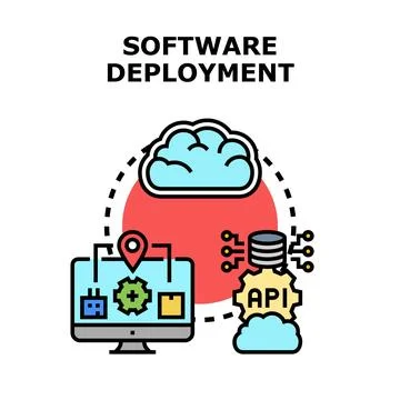 Software deployment technology developing digital enterprise platform Stock Illustration
