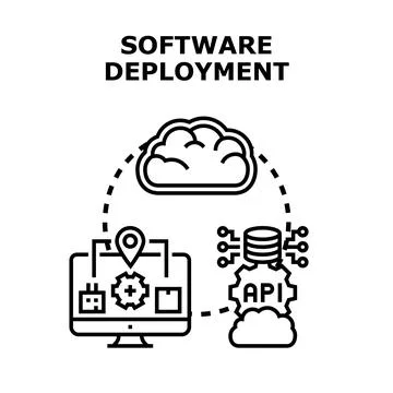 Software deployment technology developing digital enterprise platform Illustrazione stock