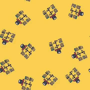 Software deployment vector seamless pattern Illustrazione stock