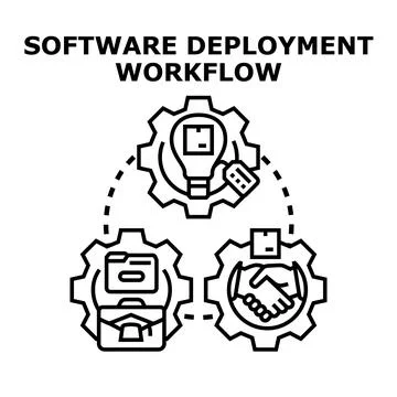 Software deployment workflow cycle system process 스톡 일러스트