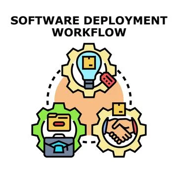 Software deployment workflow cycle system process 스톡 일러스트