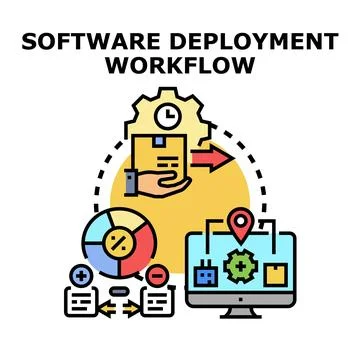 Software deployment workflow process for system development Stock Illustration