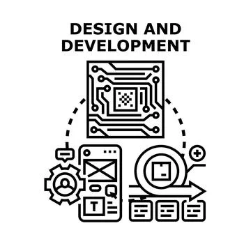 Software design and development process lifecycle concept Stock Illustration