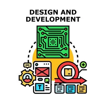 Software design and development process lifecycle concept Stock Illustration