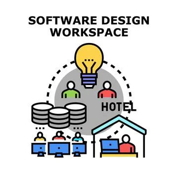 Software design development working process vector illustration Stock Illustration