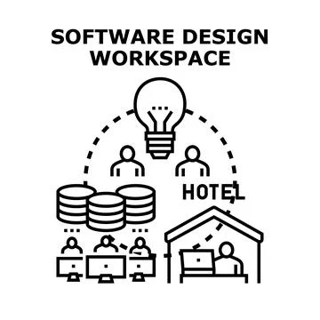 Software design development working process vector illustration Stock Illustration