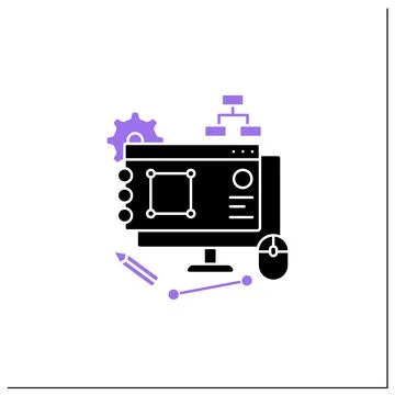 Software design glyph icon Ilustração Stock