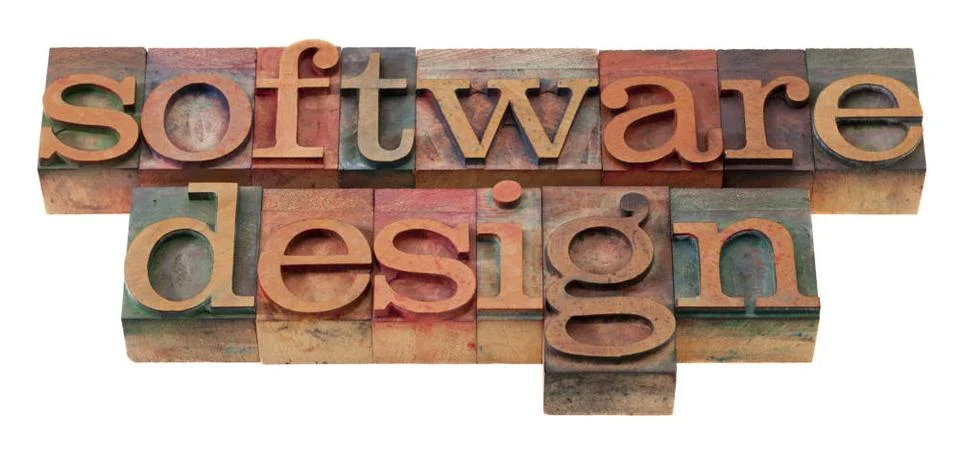  software design in letterpress type software design words in vintage wood... 写真素材