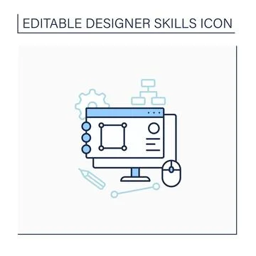 Software design line icon Ilustración de archivo