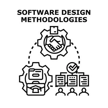 Software design methodologies for agile development process Illustrazione stock