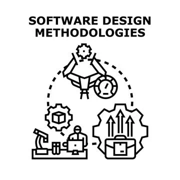 Software design methodologies improving development process Illustrazione stock