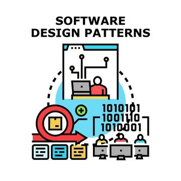 Software design patterns optimizing development programming solutions Illustrazione stock