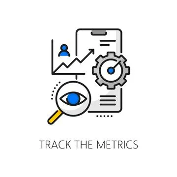 Software develop track and metrics outline icon 스톡 일러스트