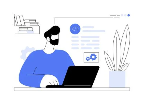 Software developer abstract concept vector illustration. イラスト素材