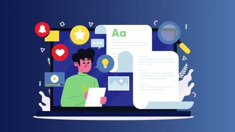 Software Developer Building Application and UI Layout Animation Stock Footage 334364444