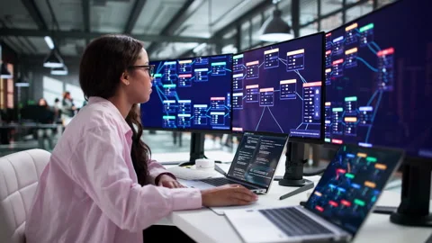 Software Developer Builds Workflows Видео 345862962