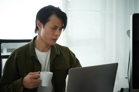 Software Developer Checking E-mails Stock Photos