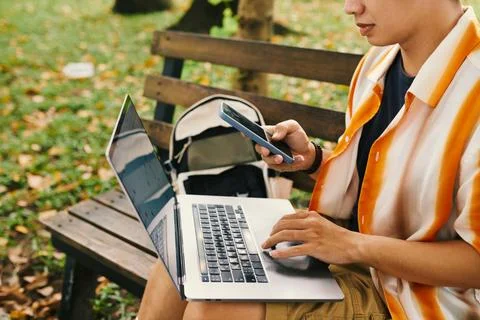 Software Developer Checking Notifications 스톡 사진