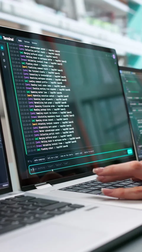Software Developer Coding In Interactive Web IDE Workspace. Stock Footage 344715302