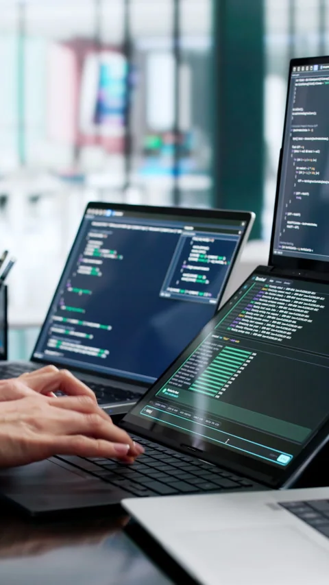 Software Developer Coding Remotely Stock-Footage 347905623