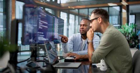 Software Developer Collaborates Remotely Using Cloud-based Coding Workspace. Stock Photos