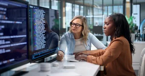 Software Developer Collaborates With Team Using Cloud-based Coding Platform. Stock Photos