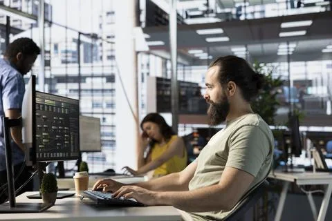 Software developer creating machine learning models 写真素材