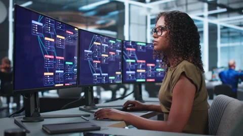 Software Developer Easily Builds Workflows Stock Footage 339187536