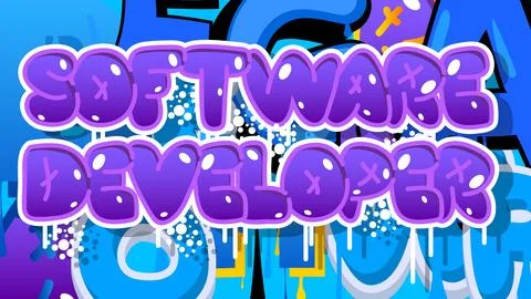 Software Developer. Graffiti tag. Abstract modern street art decoration per.. 스톡 일러스트