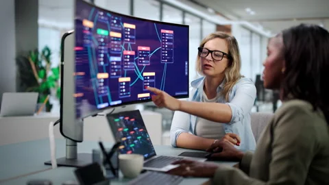Software Developer Guides Workflow Using Drag And Drop Low Code Platform Stockbeeldmateriaal 346926293