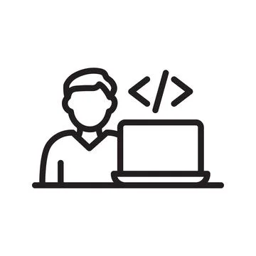 Software Developer icon vector image.  イラスト素材