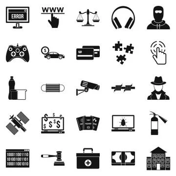 Software developer icons set, simple style イラスト素材