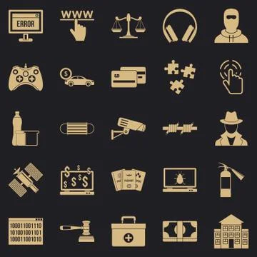 Software developer icons set, simple style イラスト素材