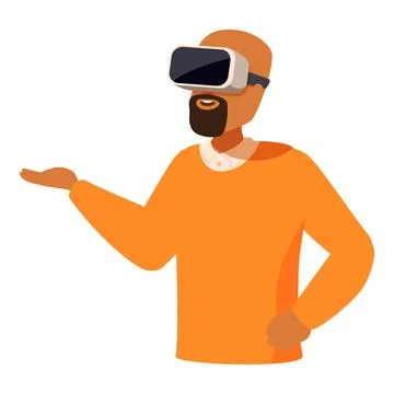 Software developer interacting with virtual reality using vr headset Stock Illustration