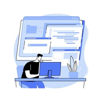 Software developer isolated cartoon vector illustrations. Stock Illustration