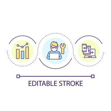 Software developer loop concept icon Stock Illustration
