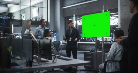 Software Developer Meeting with Green Screen Stock Footage 243556288