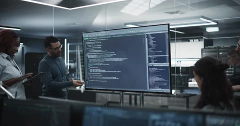 Software Developer Meeting in Tech Office Stock Footage 234604948