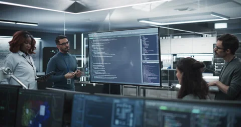 Software Developer Meeting in Tech Office Stock Footage 234605042